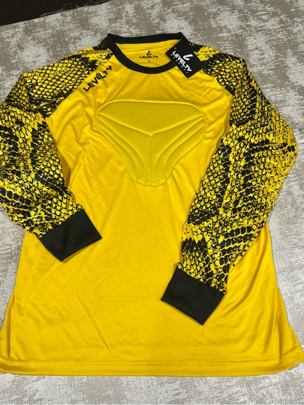 Levelty Padded Goalkeeper Jersey Yellow Long Sleeve Goalie Shirt